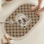 Elegant Floral Design Bath Mat | Thrascher