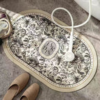 Elegant Floral Design Bath Mat | Thrascher