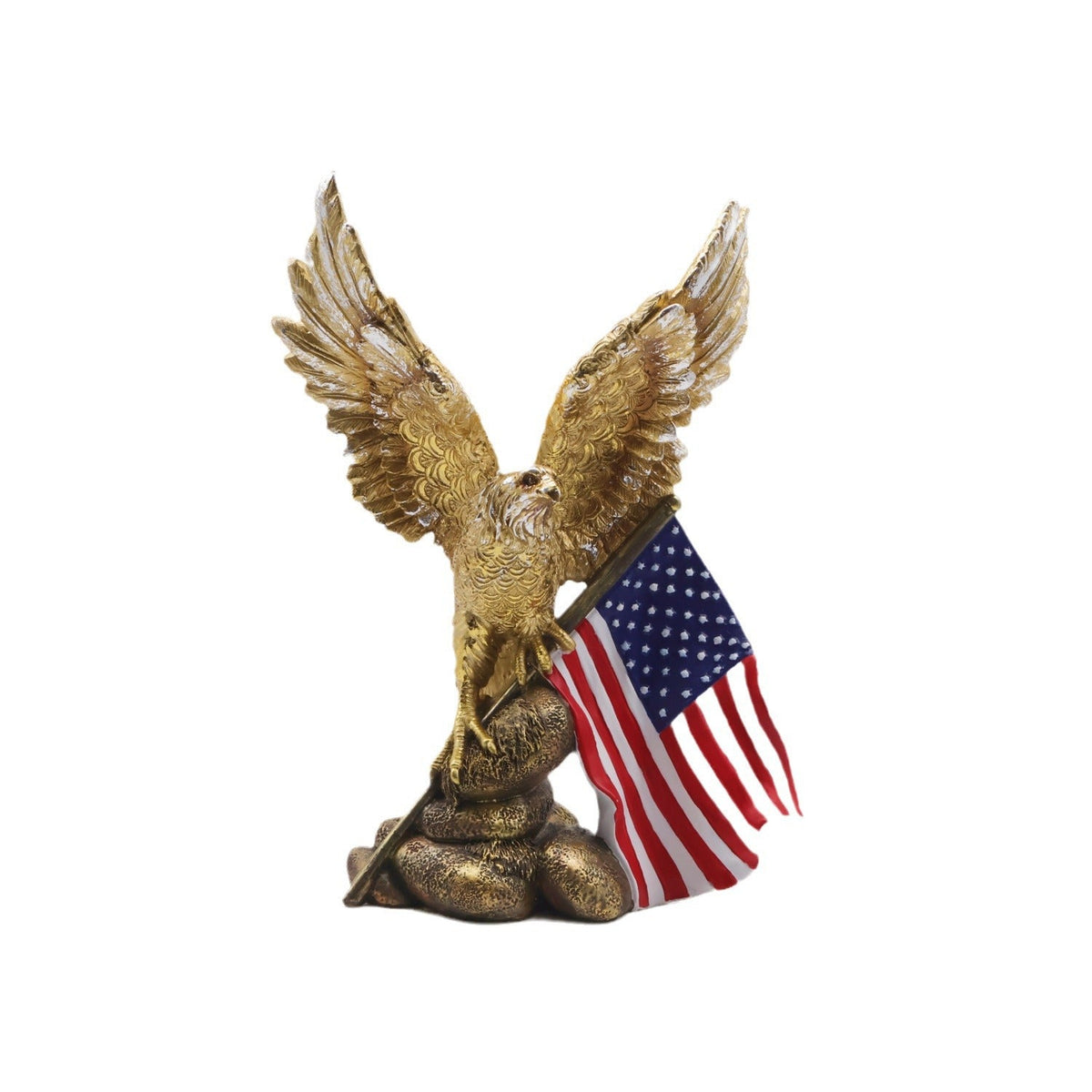 Elegant Garden Figure with Eagle on Tree Trunk | Thrascher