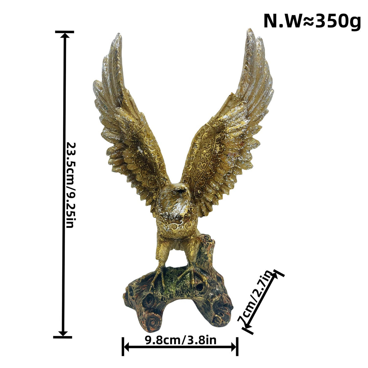 Elegant Garden Figure with Eagle on Tree Trunk | Thrascher