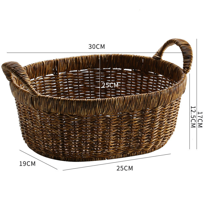 Elegant Handwoven Oval Storage Bowl | Thrascher