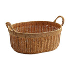 Elegant Handwoven Oval Storage Bowl | Thrascher
