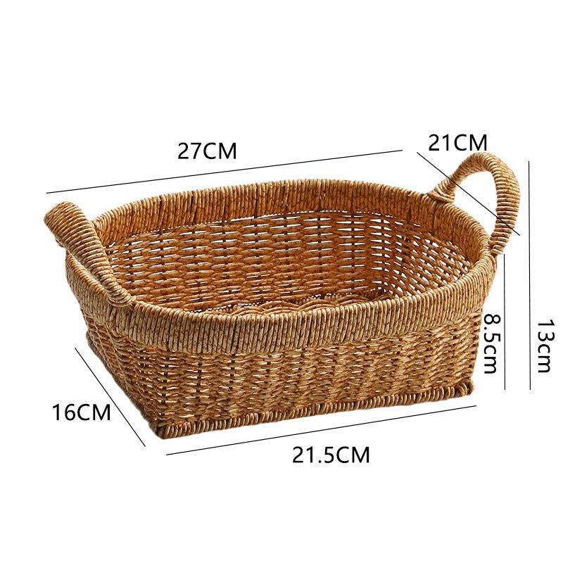 Elegant Handwoven Oval Storage Bowl | Thrascher