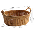 Elegant Handwoven Oval Storage Bowl | Thrascher