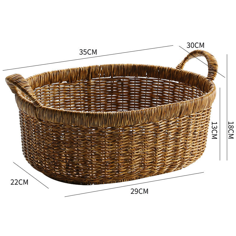 Elegant Handwoven Oval Storage Bowl | Thrascher