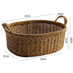Elegant Handwoven Oval Storage Bowl | Thrascher