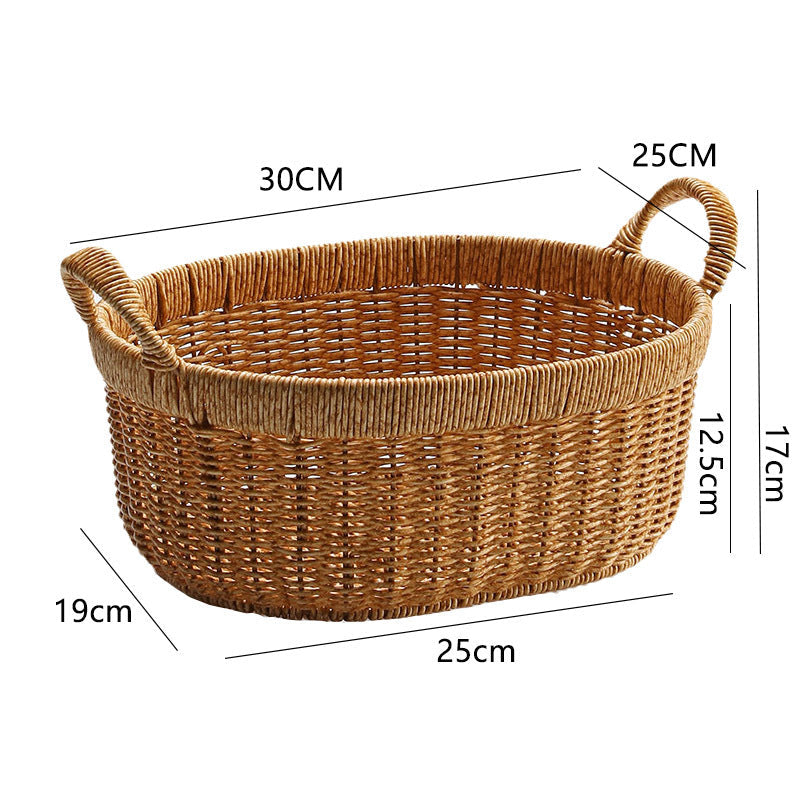 Elegant Handwoven Oval Storage Bowl | Thrascher