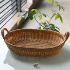 Elegant Handwoven Oval Storage Bowl | Thrascher