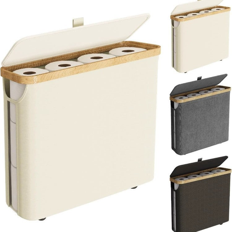 Elegant Laundry Container made of High-Quality Textile with Bamboo Frame | Thrascher