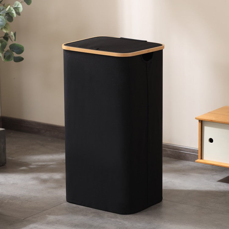 Elegant Laundry Container made of High-Quality Textile with Bamboo Frame | Thrascher