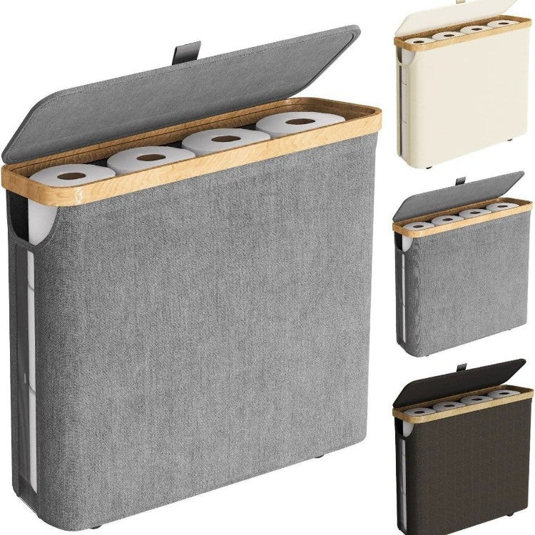 Elegant Laundry Container made of High-Quality Textile with Bamboo Frame | Thrascher