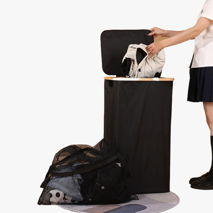Elegant Laundry Container with Practical Lid and Carrying System | Thrascher