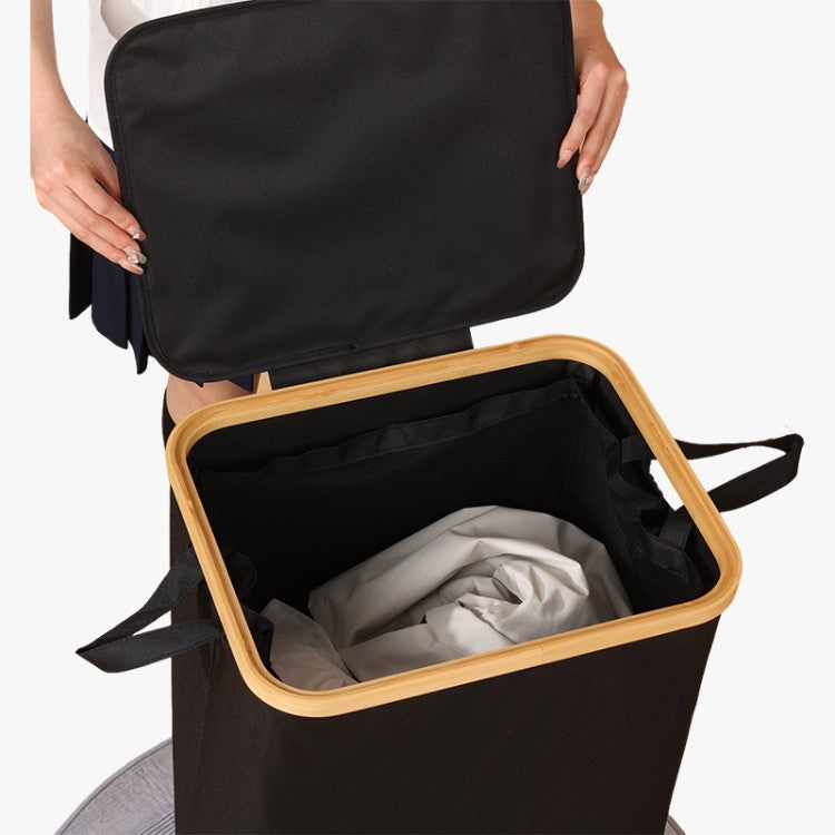 Elegant Laundry Container with Practical Lid and Carrying System | Thrascher