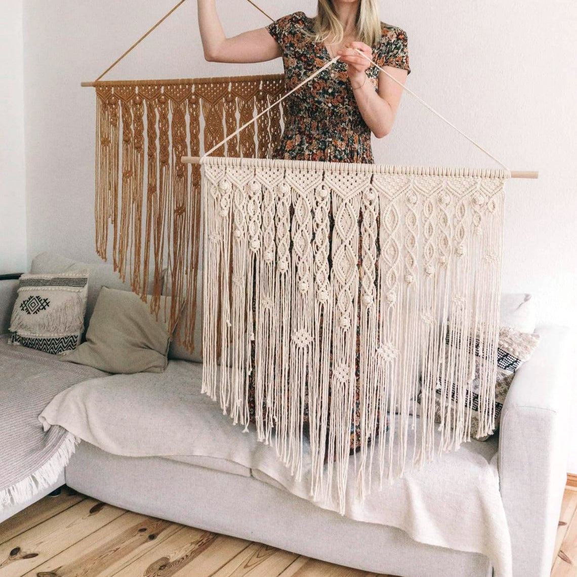 Elegant Macrame Wall Hanging with Artistic Design | Thrascher