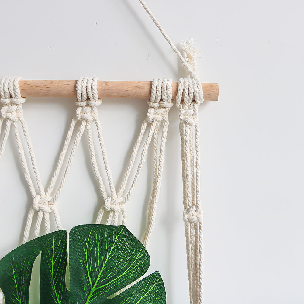 Elegant Macrame Wall Hanging with Decorative Tassels and Wooden Frame | Thrascher