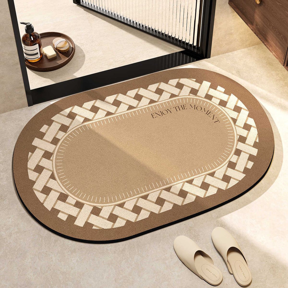 Elegant Oval Floor Mat | Thrascher