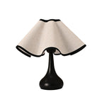 Elegant Ruffled Fabric Shade Nightstand Lamp | Thrascher