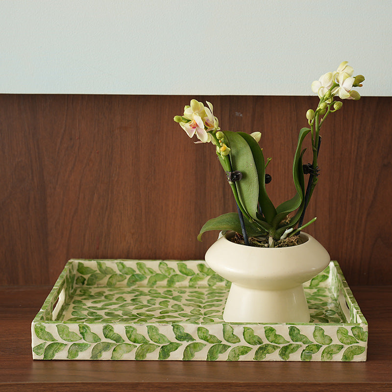 Elegant Serving Plate with Floral Relief Design | Thrascher