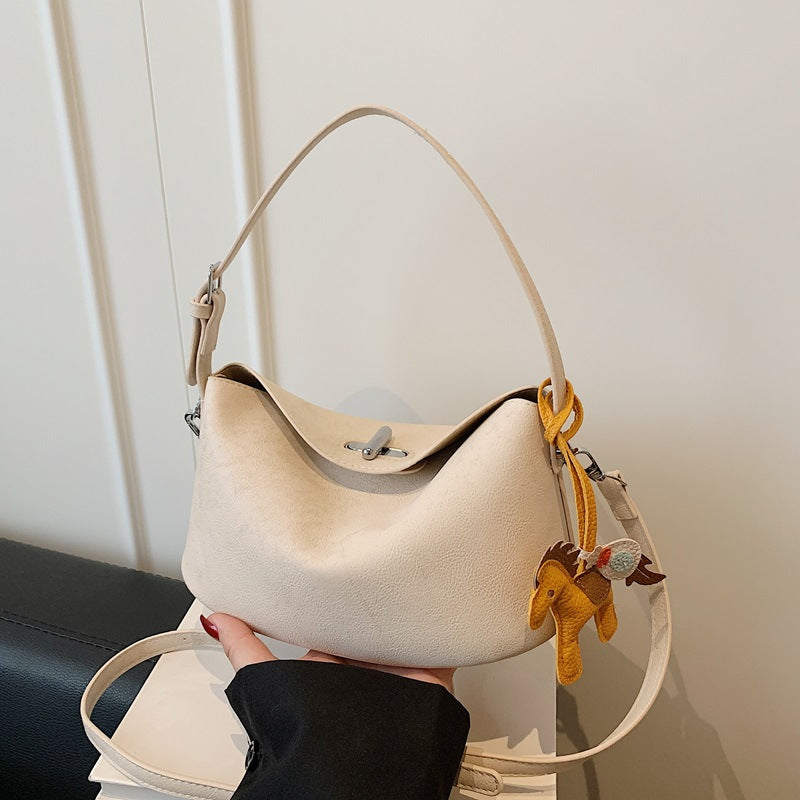 Elegant Soft-Suede Shoulder Bag with Adjustable Shoulder Strap, view 3