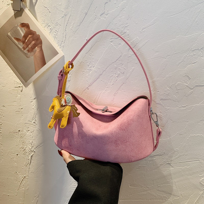 Elegant Soft-Suede Shoulder Bag with Adjustable Shoulder Strap, view 8