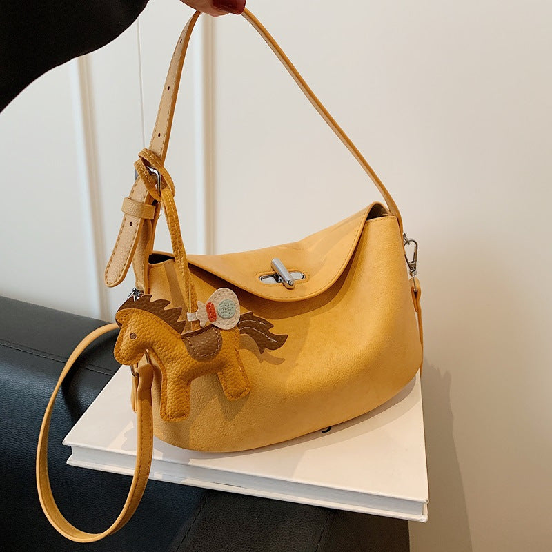Elegant Soft-Suede Shoulder Bag with Adjustable Shoulder Strap