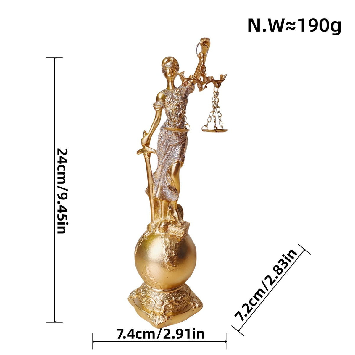 Elegant Statue of Justitia in Artistic Details | Thrascher