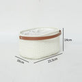 Elegant Storage Basket with Faux Leather Handle | Thrascher