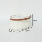 Elegant Storage Basket with Faux Leather Handle | Thrascher