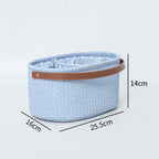 Elegant Storage Basket with Faux Leather Handle | Thrascher