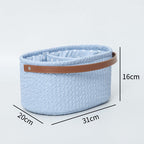 Elegant Storage Basket with Faux Leather Handle | Thrascher
