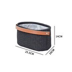 Elegant Storage Basket with Faux Leather Handle | Thrascher