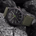 Men's Tactical Watch with Stopwatch, Night Light, Silicone Band, 45 mm