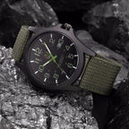Men's Tactical Watch with Stopwatch, Night Light, Silicone Band, 45 mm