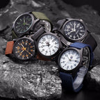 Men's Tactical Watch with Stopwatch, Night Light, Silicone Band, 45 mm