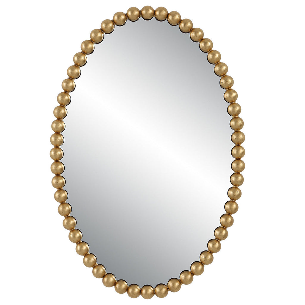 Embellished Pearl Oval Decorative Wall Mirror | Thrascher