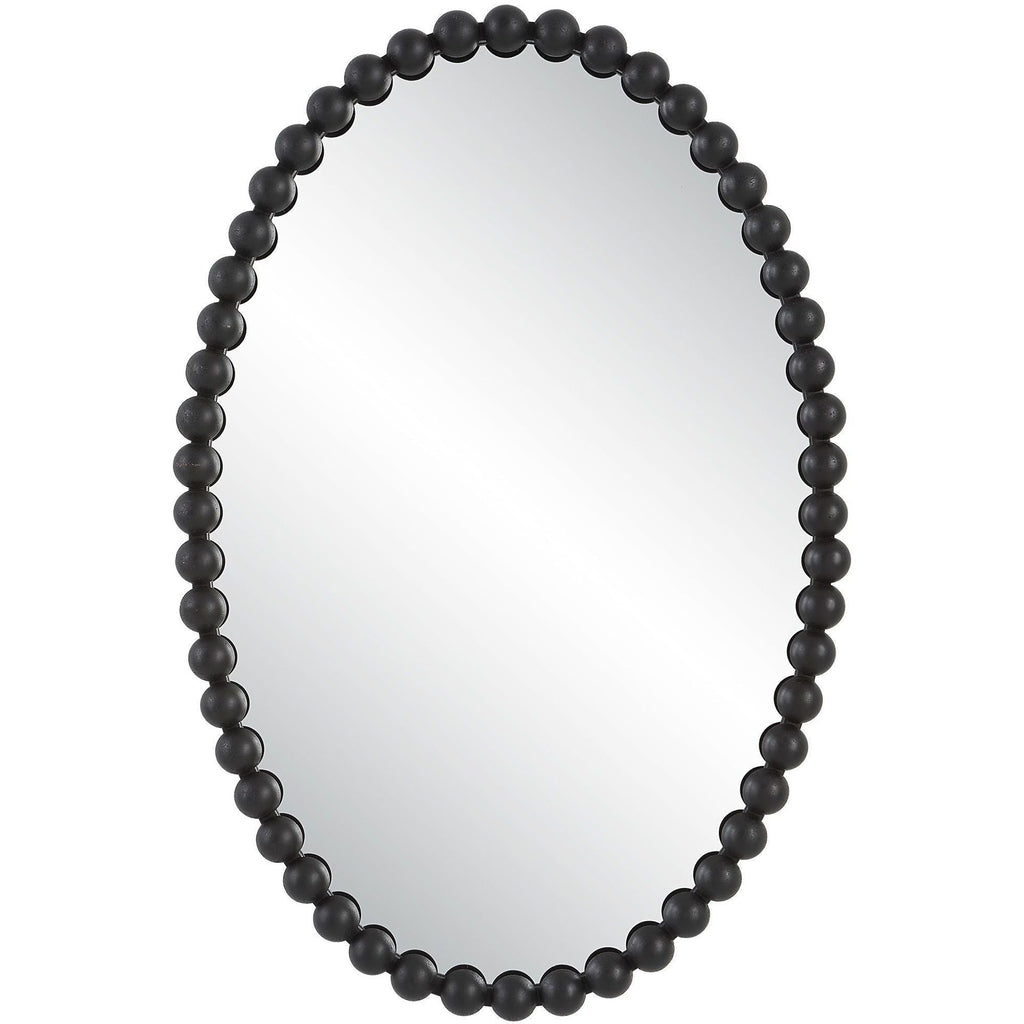 Embellished Pearl Oval Decorative Wall Mirror | Thrascher