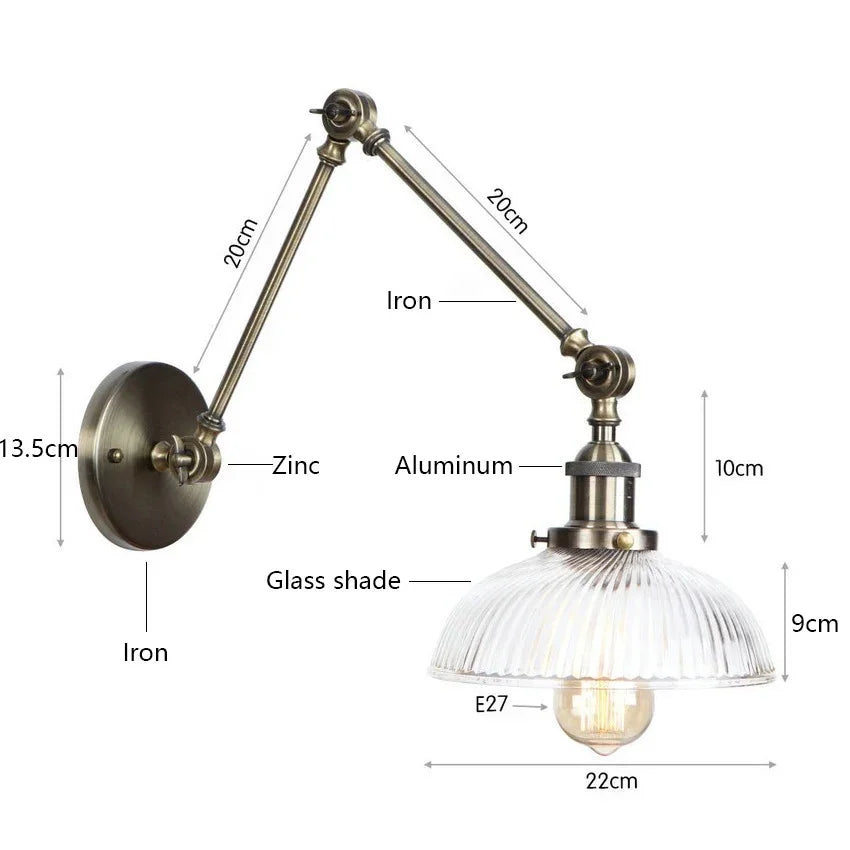 Emndola Glass Adjustable Wall Lamp