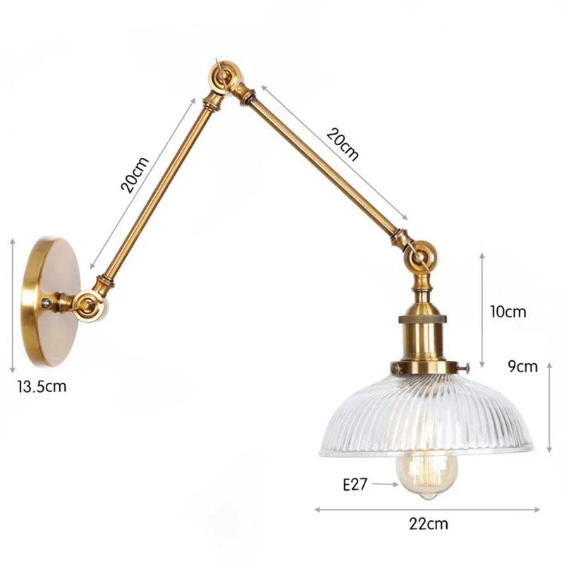 Emndola Glass Adjustable Wall Lamp