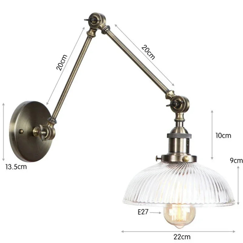 Emndola Glass Adjustable Wall Lamp