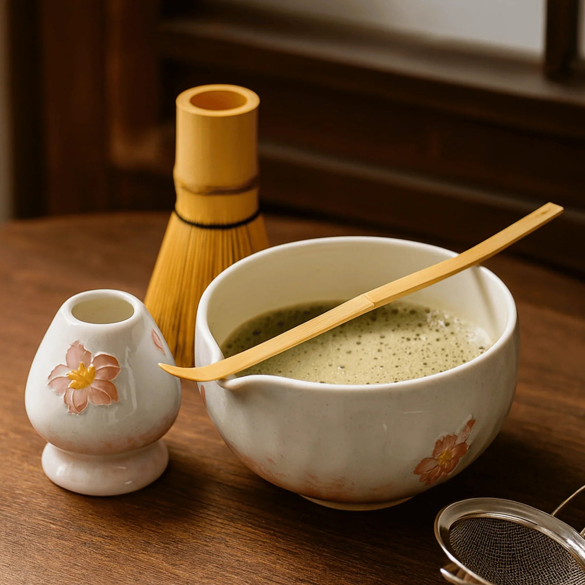 Emrorra Matcha Set – 5-Piece Cherry Blossom Kit