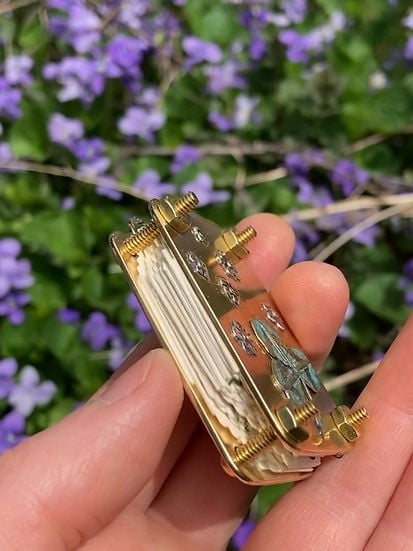Mini Flower Press, 35 × 50 mm, Silver Sheet and Brass Details