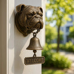 German Shepherd Bronze-Finish Wall Bell, 27 x 13 cm