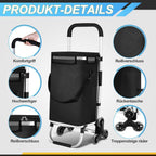Foldable Shopping Trolley, 40 L, 1680D Oxford Fabric and Aluminum