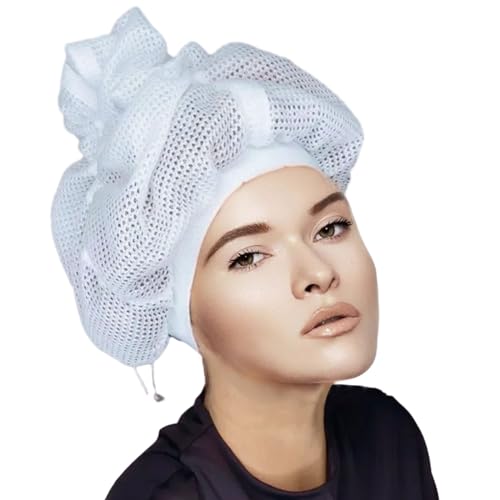 Portable Hair Bonnet Dryer Cap and Mesh Net Plopping Cap