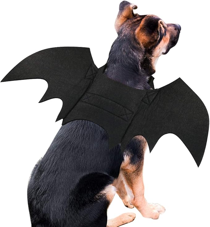 Felt Halloween Dog Costume with Bat Wings, Adjustable Straps, view 2