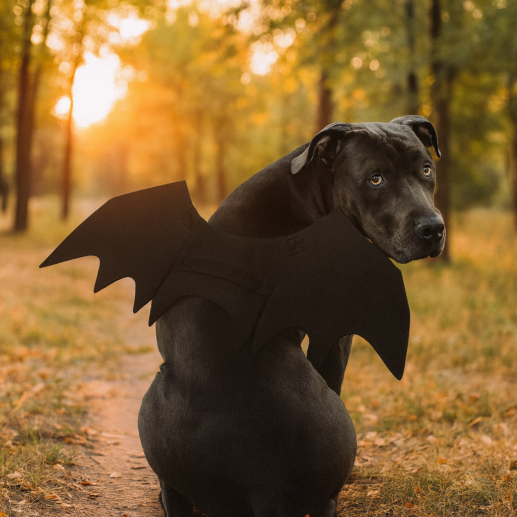 Felt Halloween Dog Costume with Bat Wings, Adjustable Straps, view 7