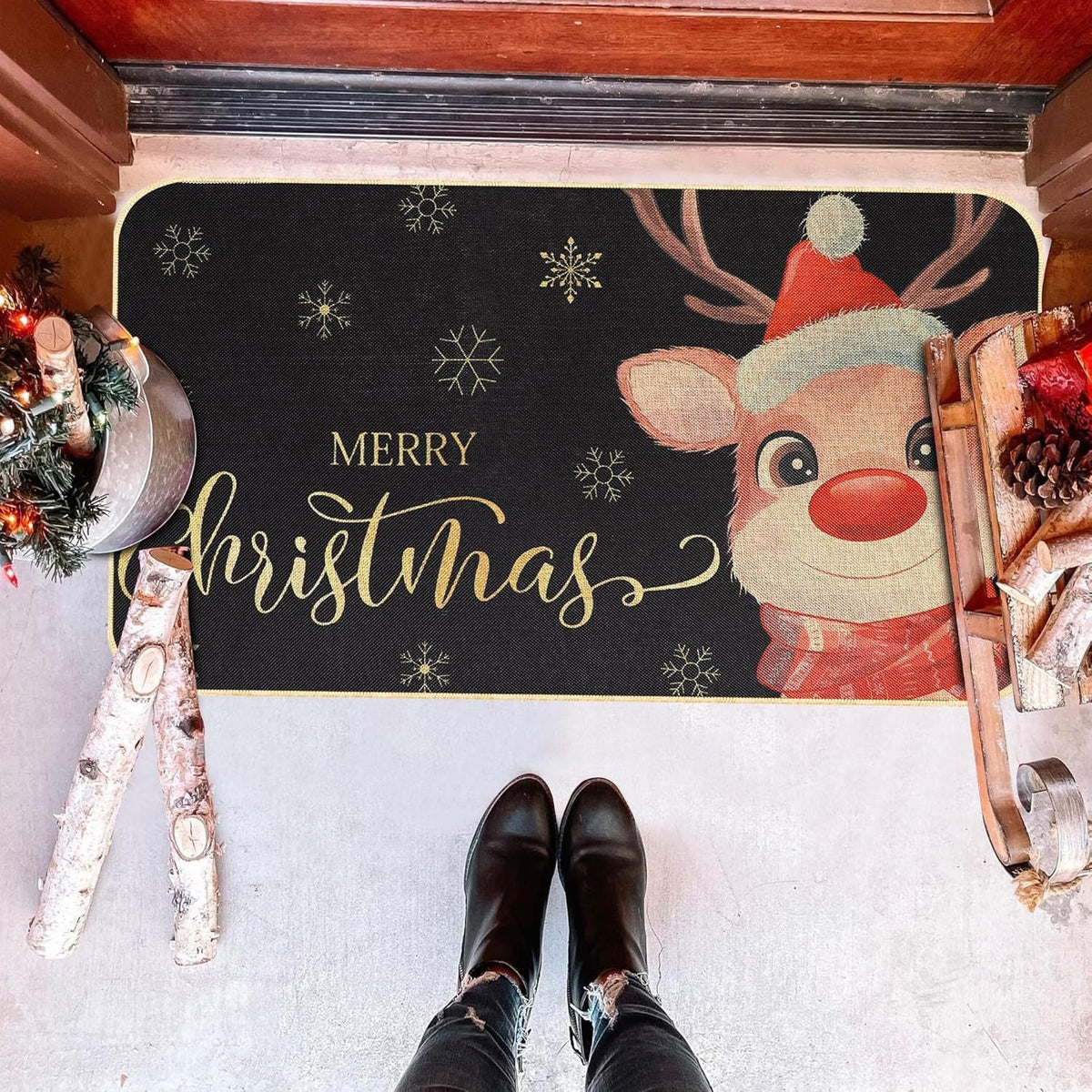 Festive Holiday Door Mat | Thrascher