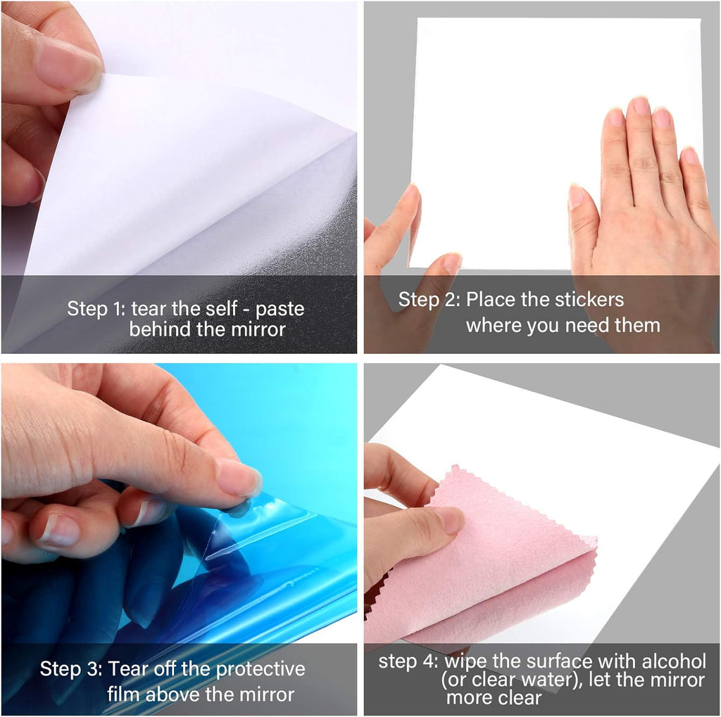 Flexible PET Wall Mirror Sheets, Peel-and-Stick, Multiple Sizes, view 4