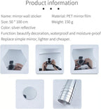Flexible PET Wall Mirror Sheets, Peel-and-Stick, Multiple Sizes, view 5