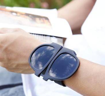 Flexible Polarized Slap-and-Fold Sunglasses, Black ABS Plastic